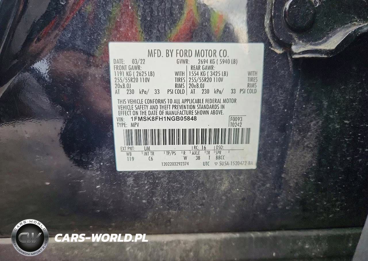 2022 Ford Explorer Limited VIN:1FMSK8FH1NGB05848 - 13