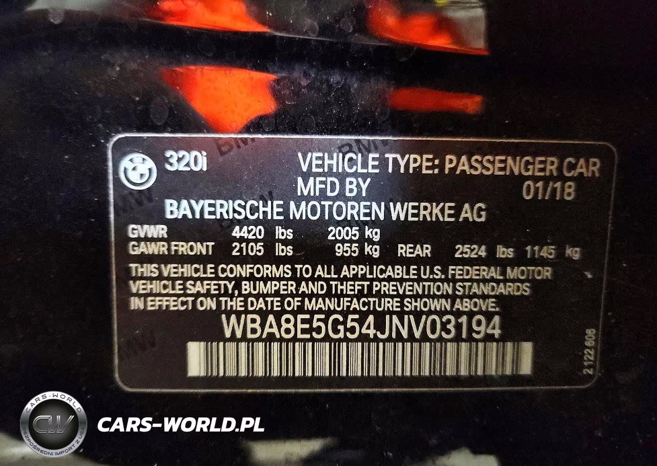 2018 BMW 320 Xi VIN:WBA8E5G54JNV03194 - 12