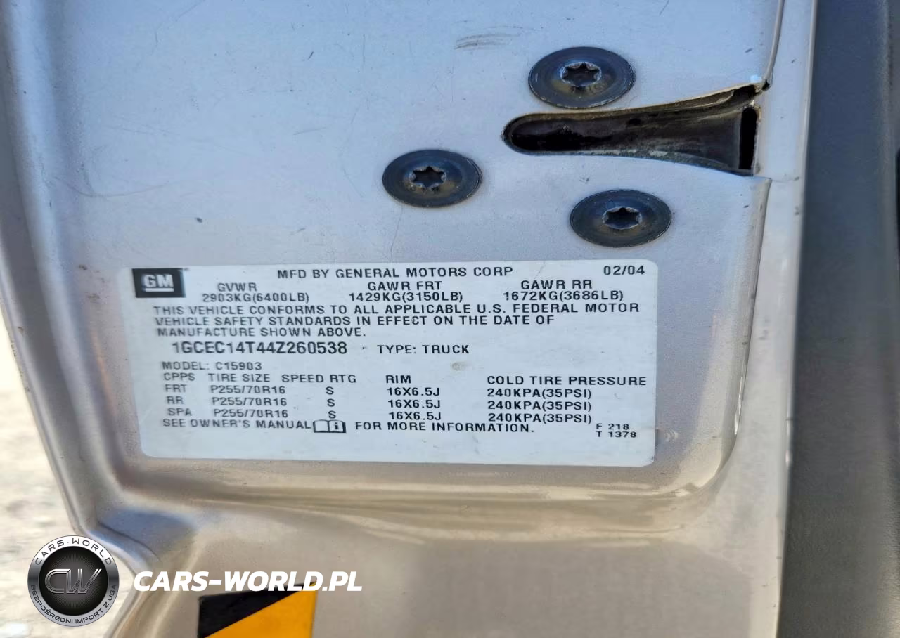 2004 Chevrolet Silverado C1500 VIN:1GCEC14T44Z260538 - 13