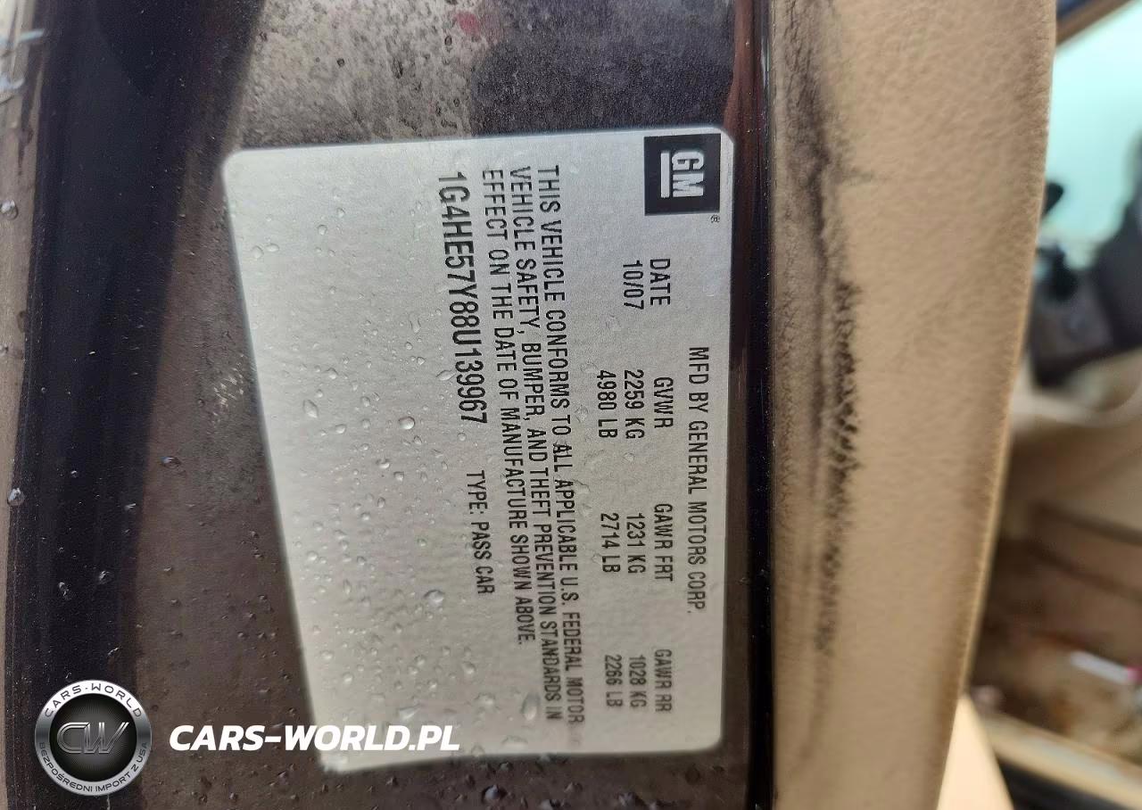 2008 Buick Lucerne Cxs VIN:1G4HE57Y88U139967 - 12