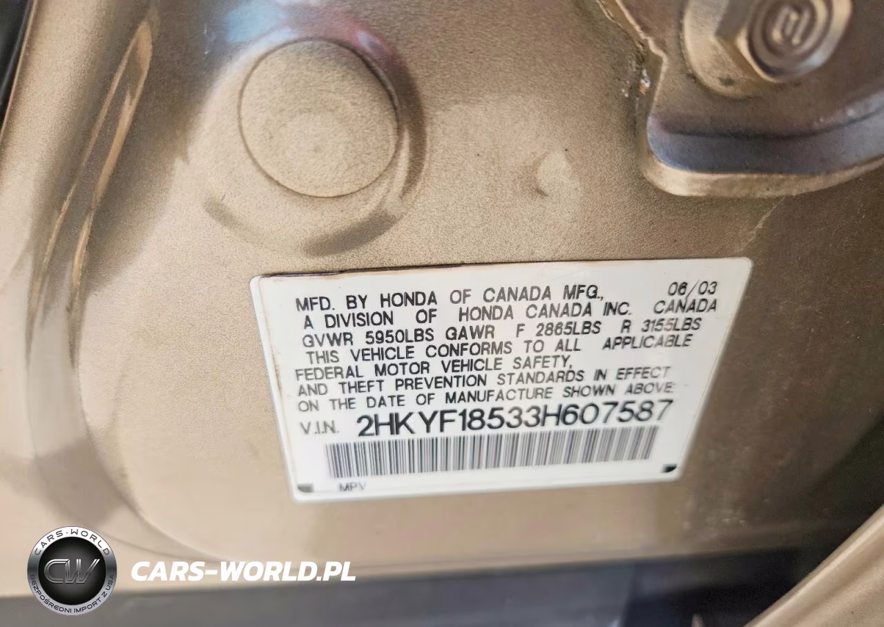 2003 Honda Pilot Exl VIN:2HKYF18533H607587 - 14