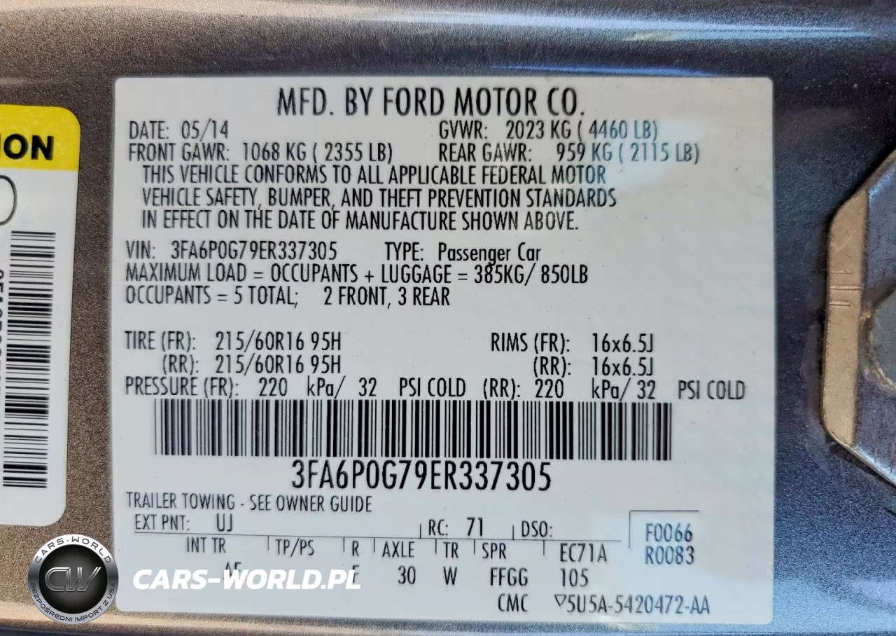 2014 Ford Fusion S VIN:3FA6P0G79ER337305 - 12