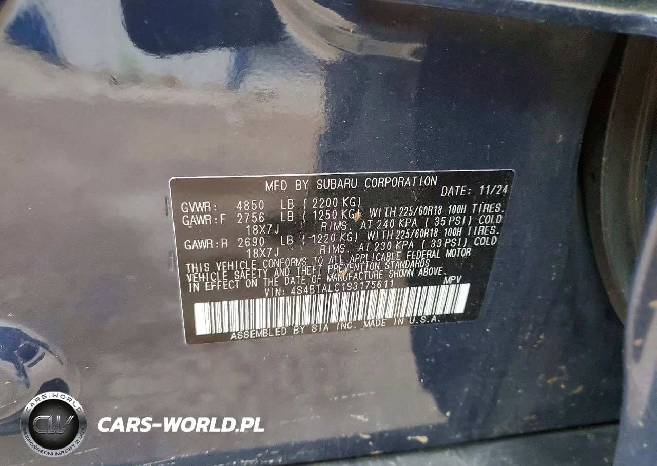 2025 Subaru Outback Onyx Edition VIN:4S4BTALC1S3175611 - 14