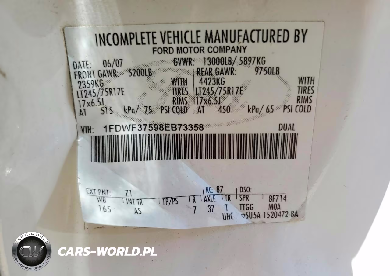 2008 Ford F350 Super Duty VIN:1FDWF37598EB73358 - 13