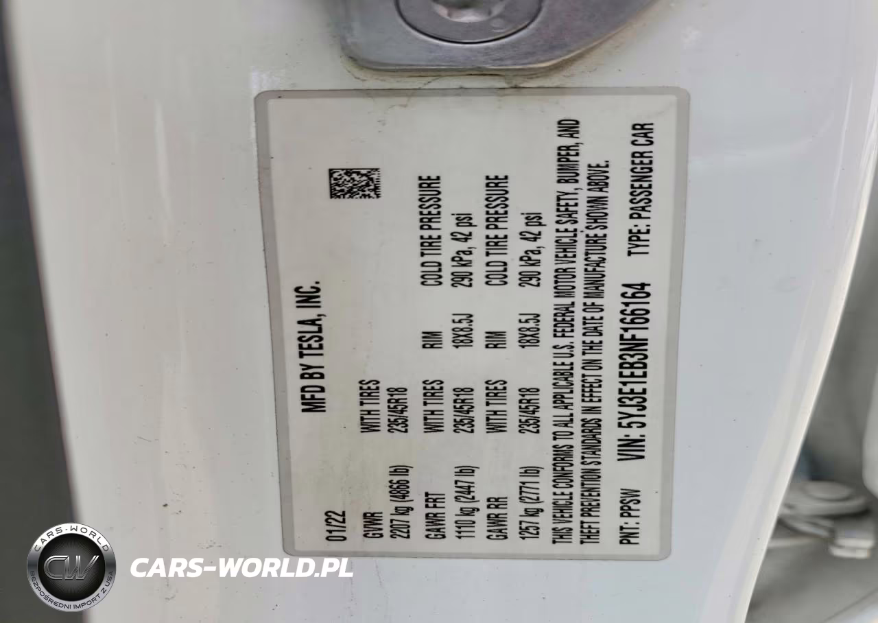 2022 Tesla Model 3 VIN:5YJ3E1EB3NF166164 - 12