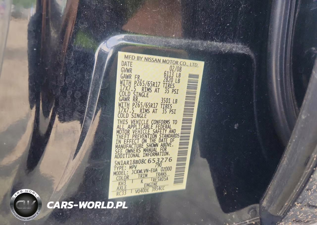 2008 Nissan Pathfinder S VIN:5N1AR18B08C653276 - 13