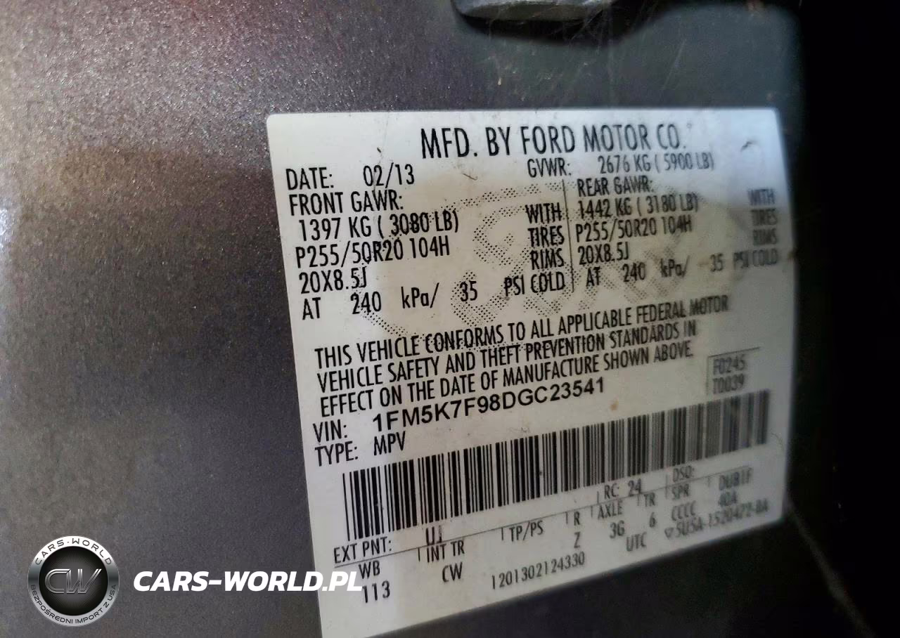 2013 Ford Explorer Limited VIN:1FM5K7F98DGC23541 - 12