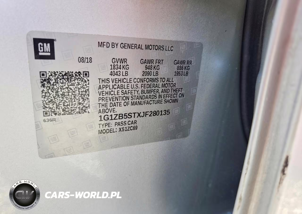 2018 Chevrolet Malibu Ls VIN:1G1ZB5STXJF280135 - 12