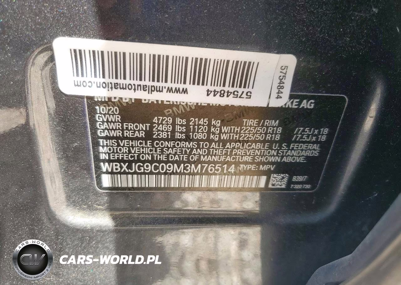 2021 BMW X1 xDrive28I VIN:WBXJG9C09M3M76514 - 12