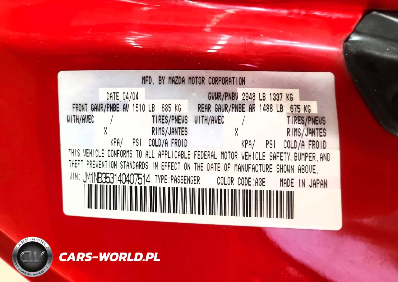 2004 Mazda Mx-5 Miata Base VIN:JM1NB353140407514 - 12