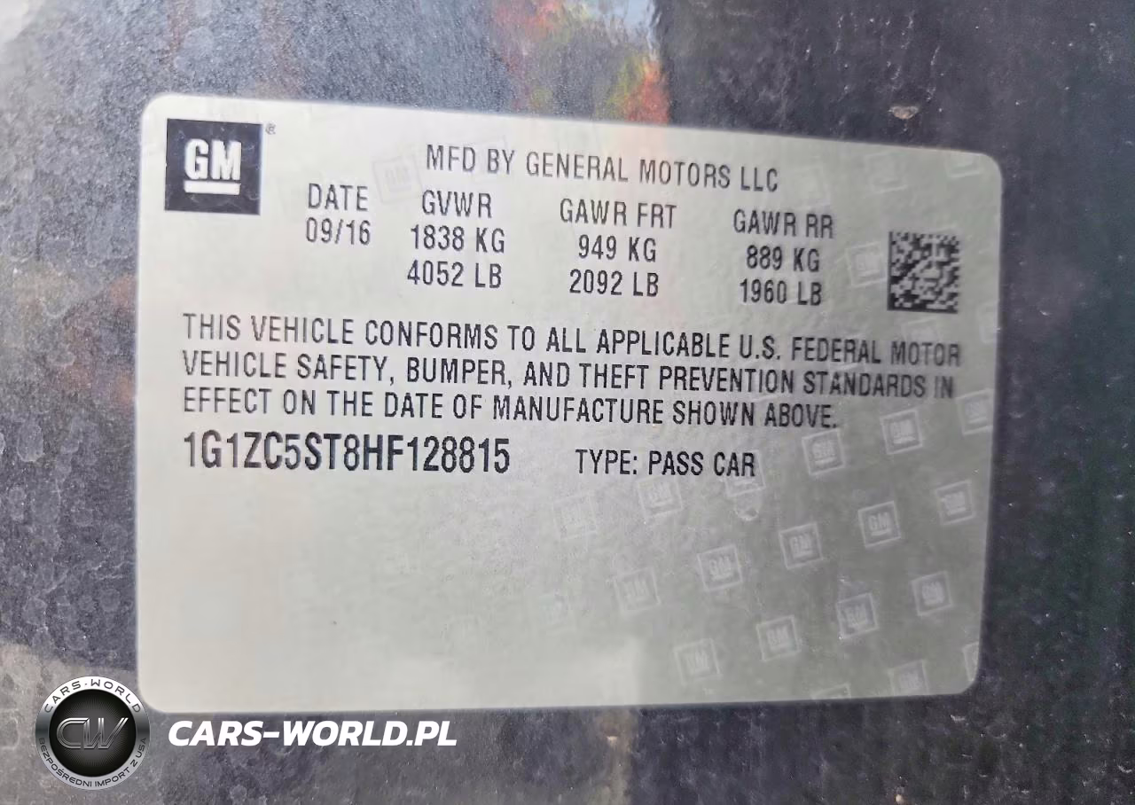 2017 Chevrolet Malibu VIN:1G1ZC5ST8HF128815 - 12