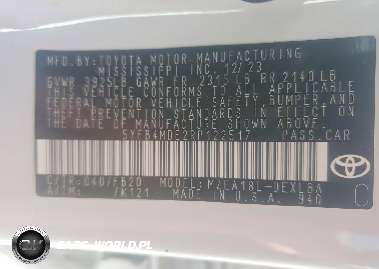2024 Toyota Corolla Le VIN:5YFB4MDE2RP122517 - 12