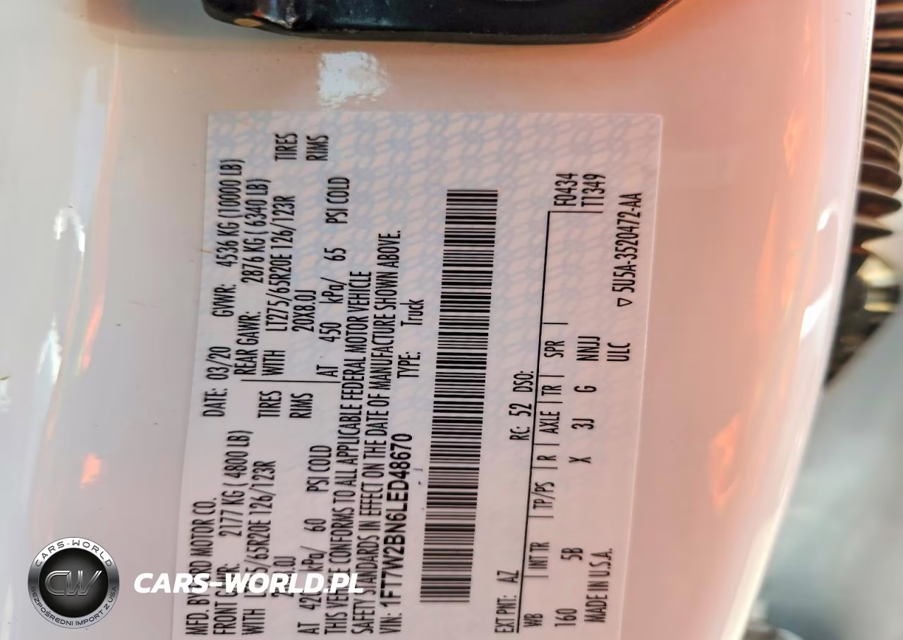 2020 Ford F250 Super Duty VIN:1FT7W2BN6LED48670 - 12