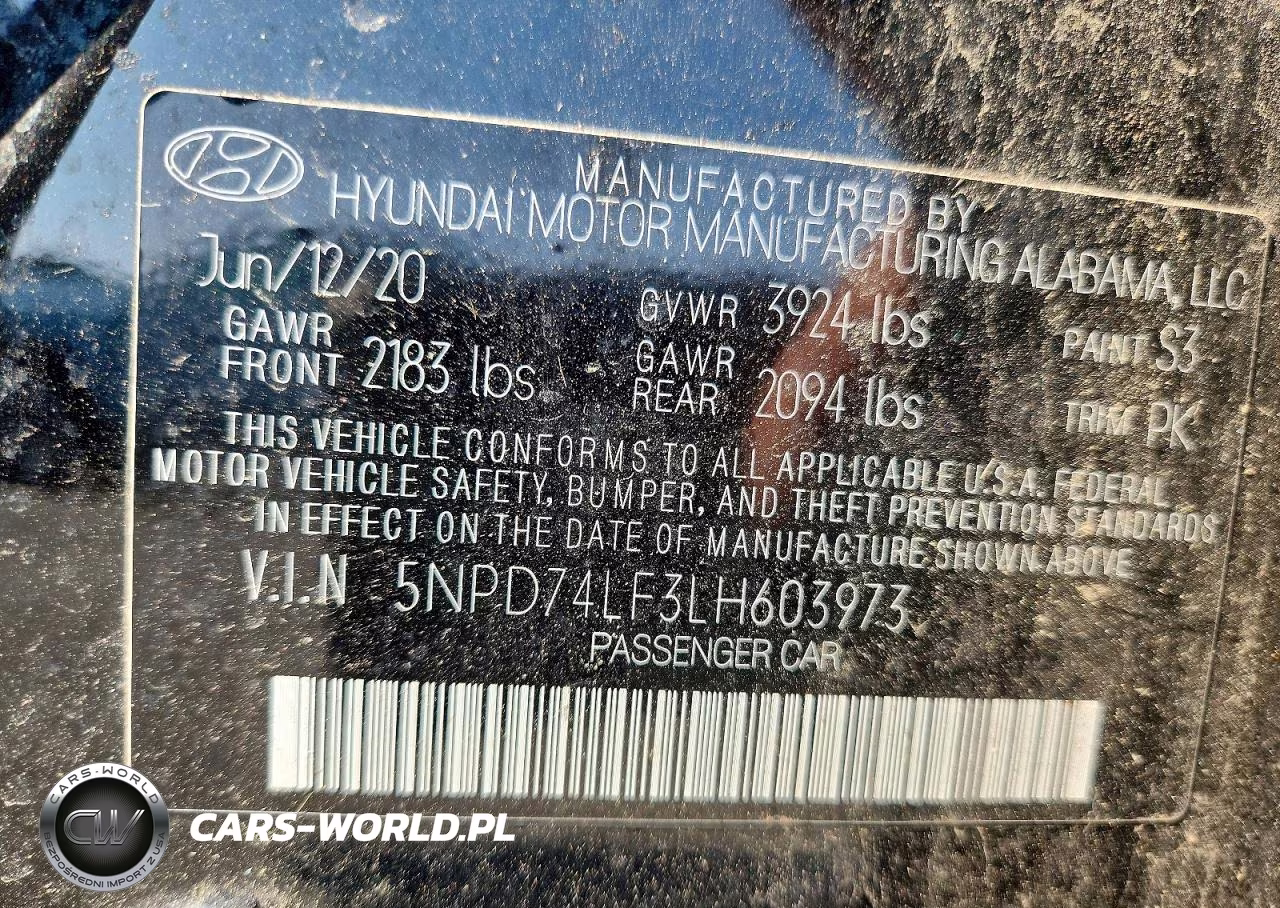 2020 Hyundai Elantra Se VIN:5NPD74LF3LH603973 - 12