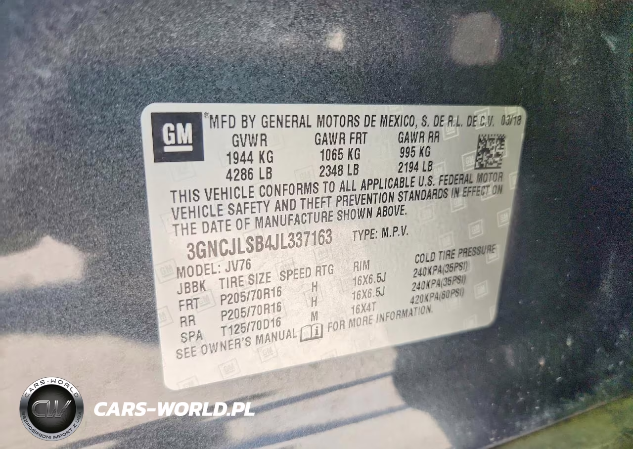 2018 Chevrolet Trax 1Lt VIN:3GNCJLSB4JL337163 - 13
