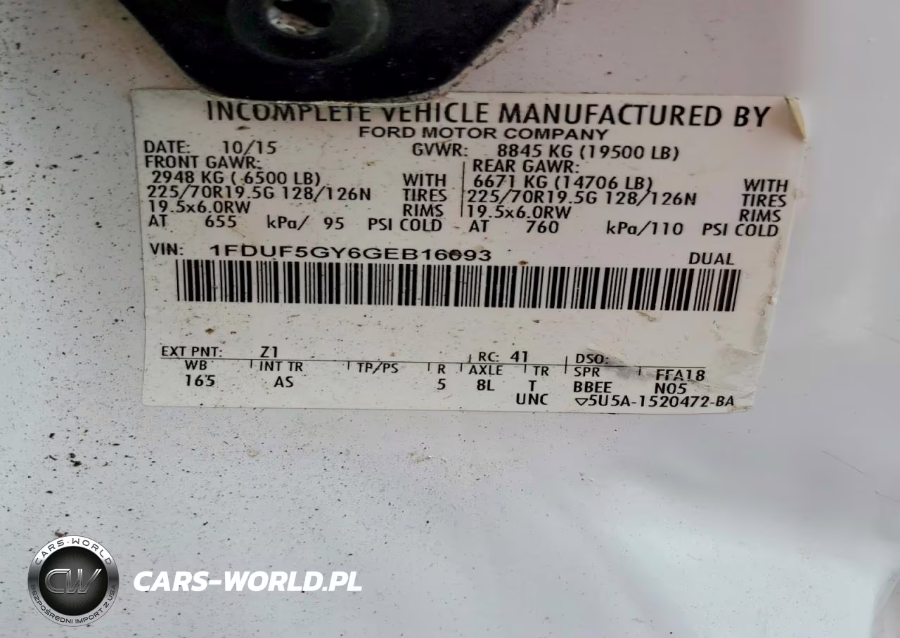 2016 Ford F550 Super Duty VIN:1FDUF5GY6GEB16093 - 12