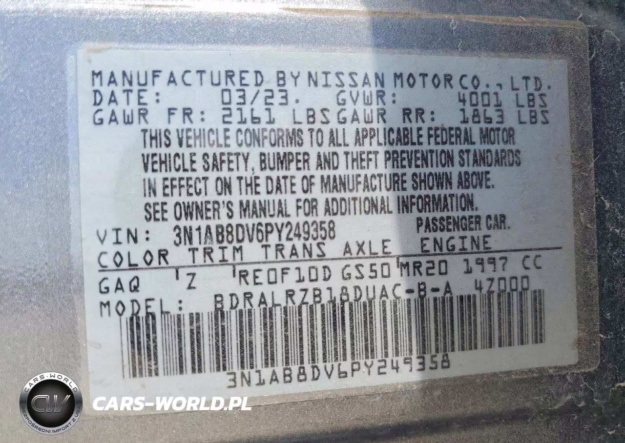 2023 Nissan Sentra Sr VIN:3N1AB8DV6PY249358 - 13