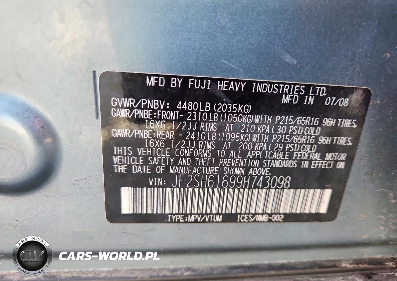 2009 Subaru Forester 2.5X VIN:JF2SH61699H743098 - 14