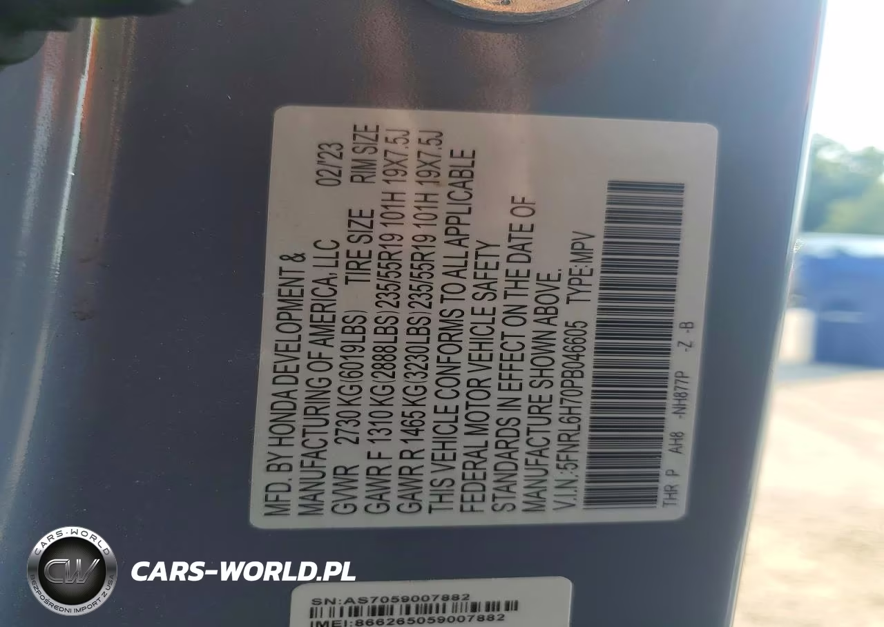 2023 Honda Odyssey Sport-L VIN:5FNRL6H70PB046605 - 13