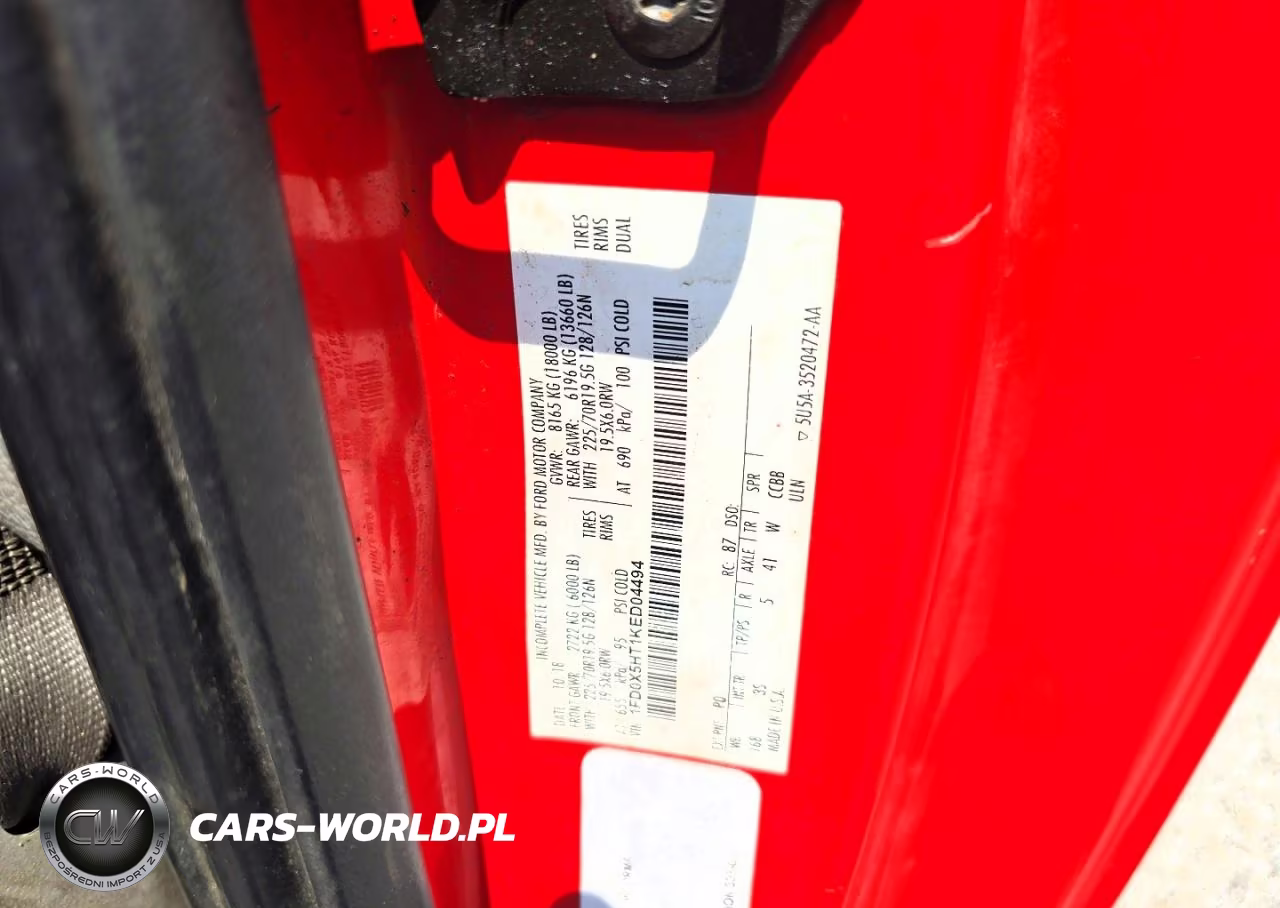 2019 Ford F550Xxltsd Delivery Truck VIN:1FD0X5HT1KED04494 - 9