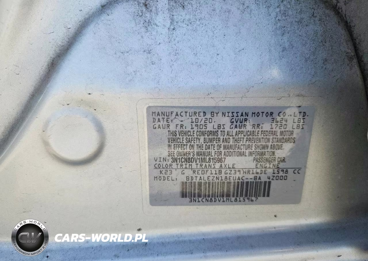 2021 Nissan Versa S VIN:3N1CN8DV1ML815967 - 12
