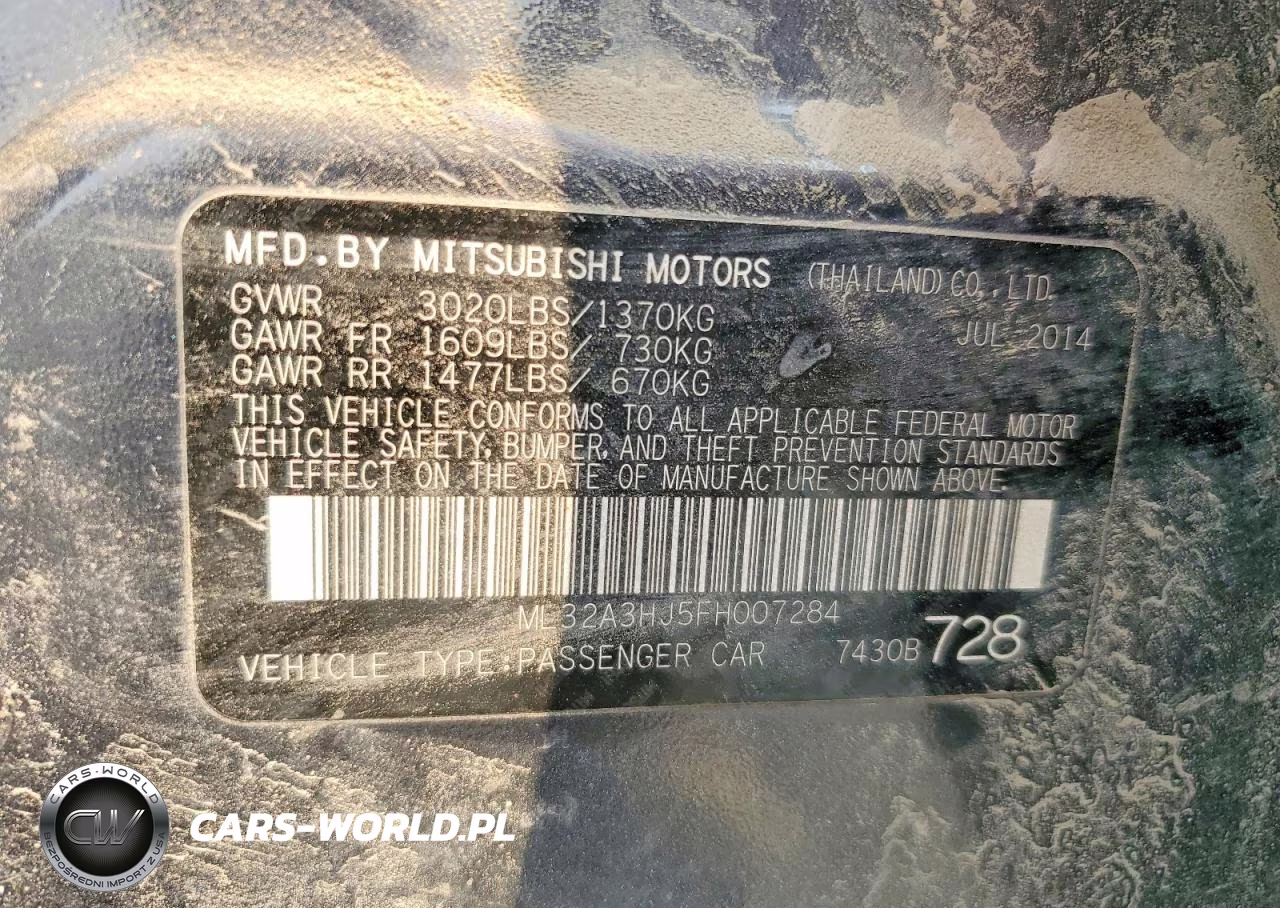 2015 Mitsubishi Mirage De VIN:ML32A3HJ5FH007284 - 12