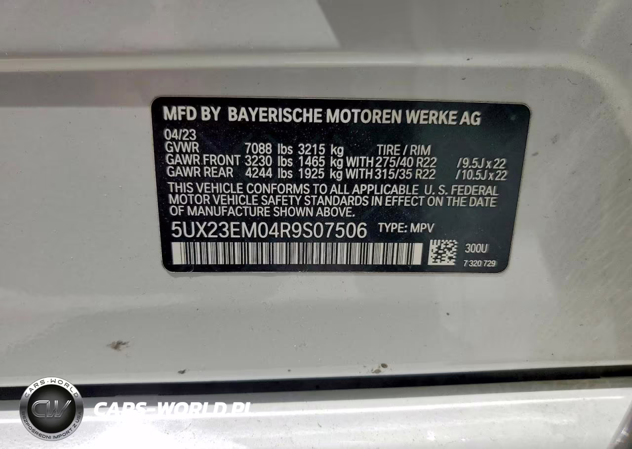 2024 BMW X7 xDrive40I VIN:5UX23EM04R9S07506 - 14