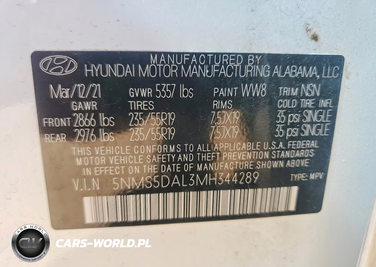 2021 Hyundai Santa Fe Calligraphy VIN:5NMS5DAL3MH344289 - 12