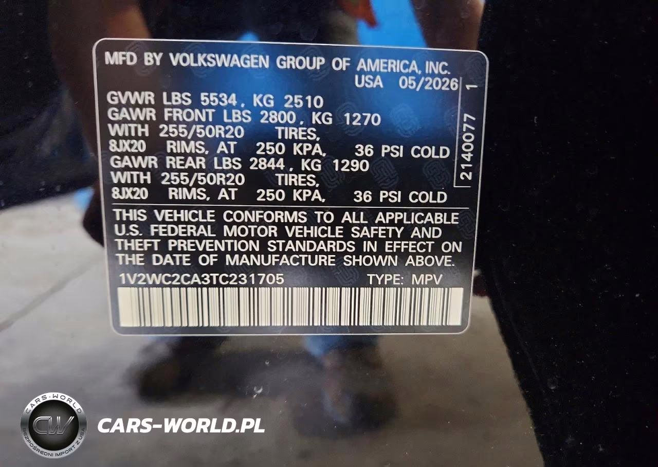 2026 Volkswagen Atlas Cross Sport Se VIN:1V2WC2CA3TC231705 - 13