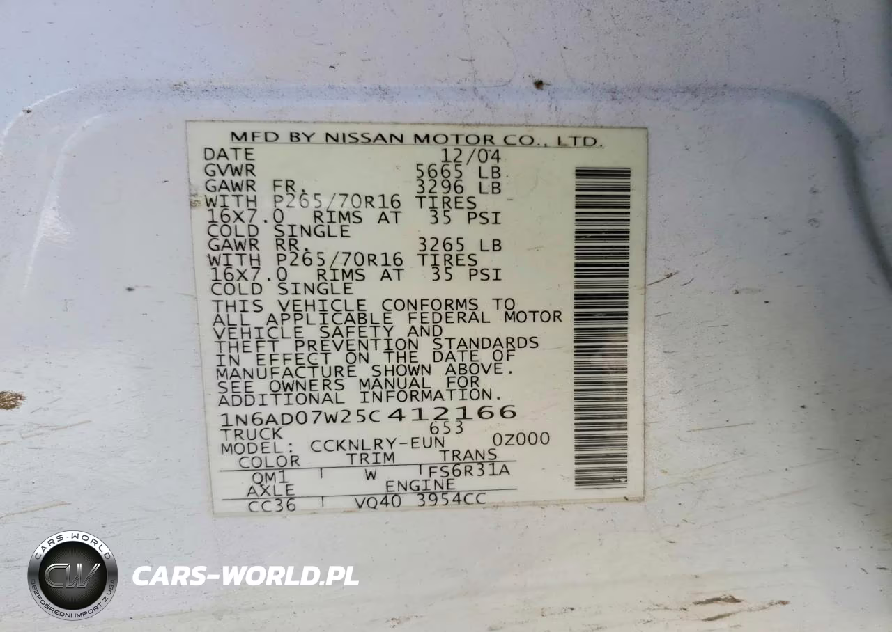 2005 Nissan Frontier Se VIN:1N6AD07W25C412166 - 13