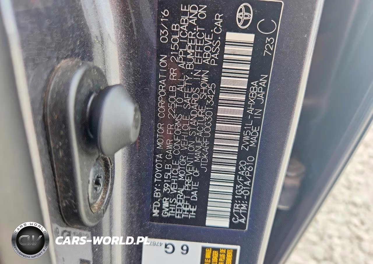 2016 Toyota Prius Two Eco VIN:JTDKARFU0G3013425 - 12