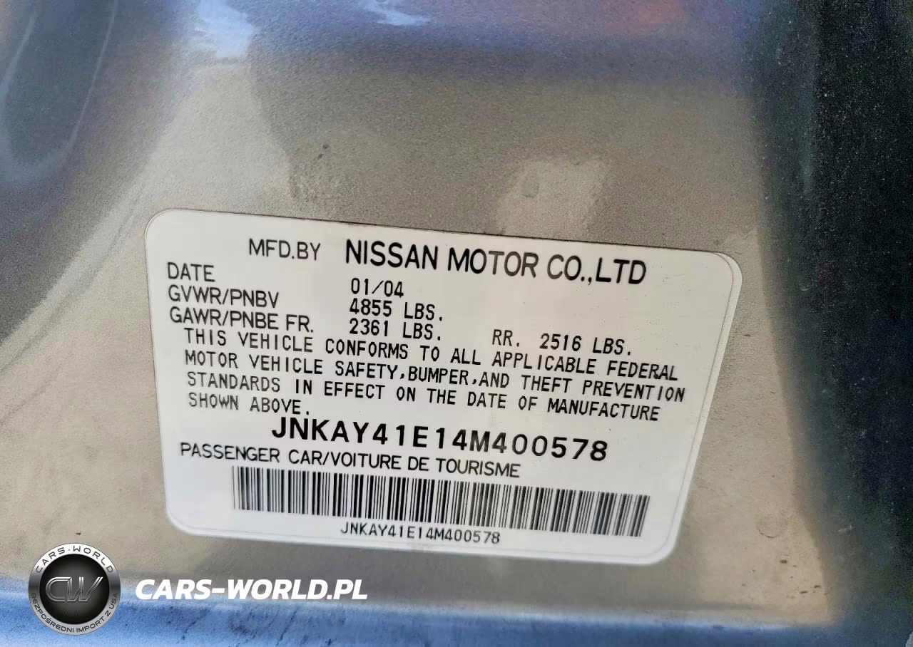 2004 Infiniti M45 Base VIN:JNKAY41E14M400578 - 12