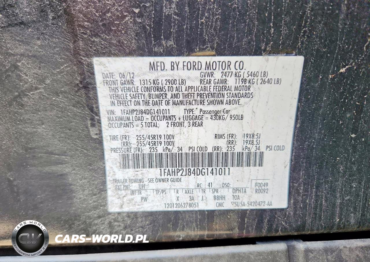 2013 Ford Taurus Limited VIN:1FAHP2J84DG141011 - 12