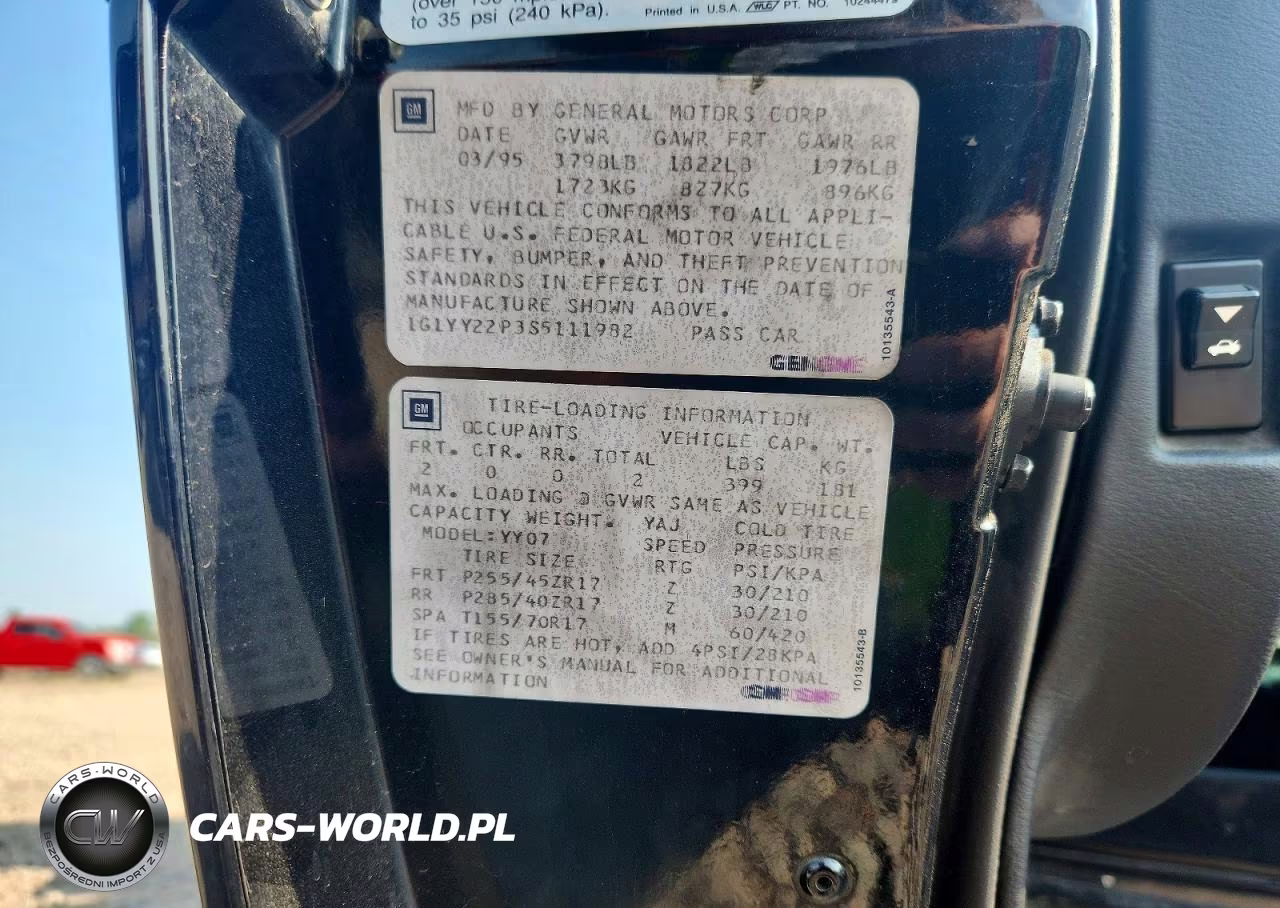 1995 Chevrolet Corvette VIN:1G1YY22P3S5111982 - 12