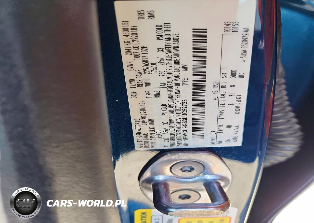2020 Ford Escape Se VIN:1FMCU9G63LUC52723 - 14