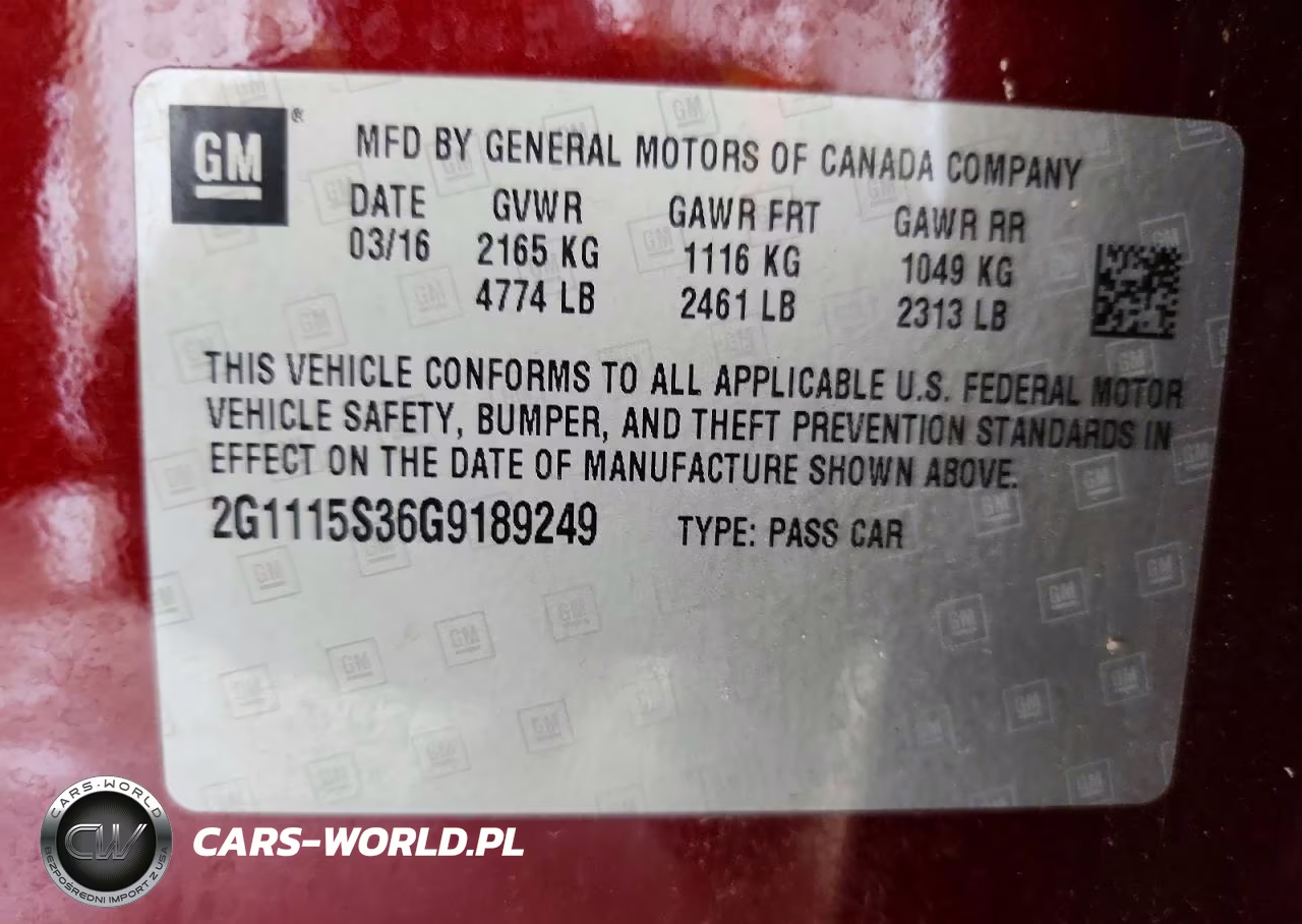 2016 Chevrolet Impala Lt VIN:2G1115S36G9189249 - 13