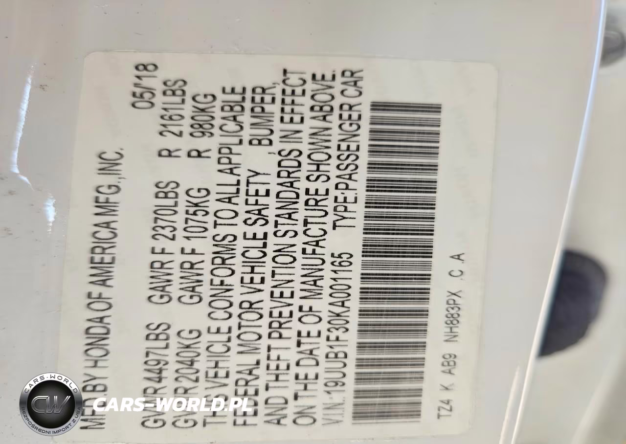 2019 Acura Tlx VIN:19UUB1F30KA001165 - 12