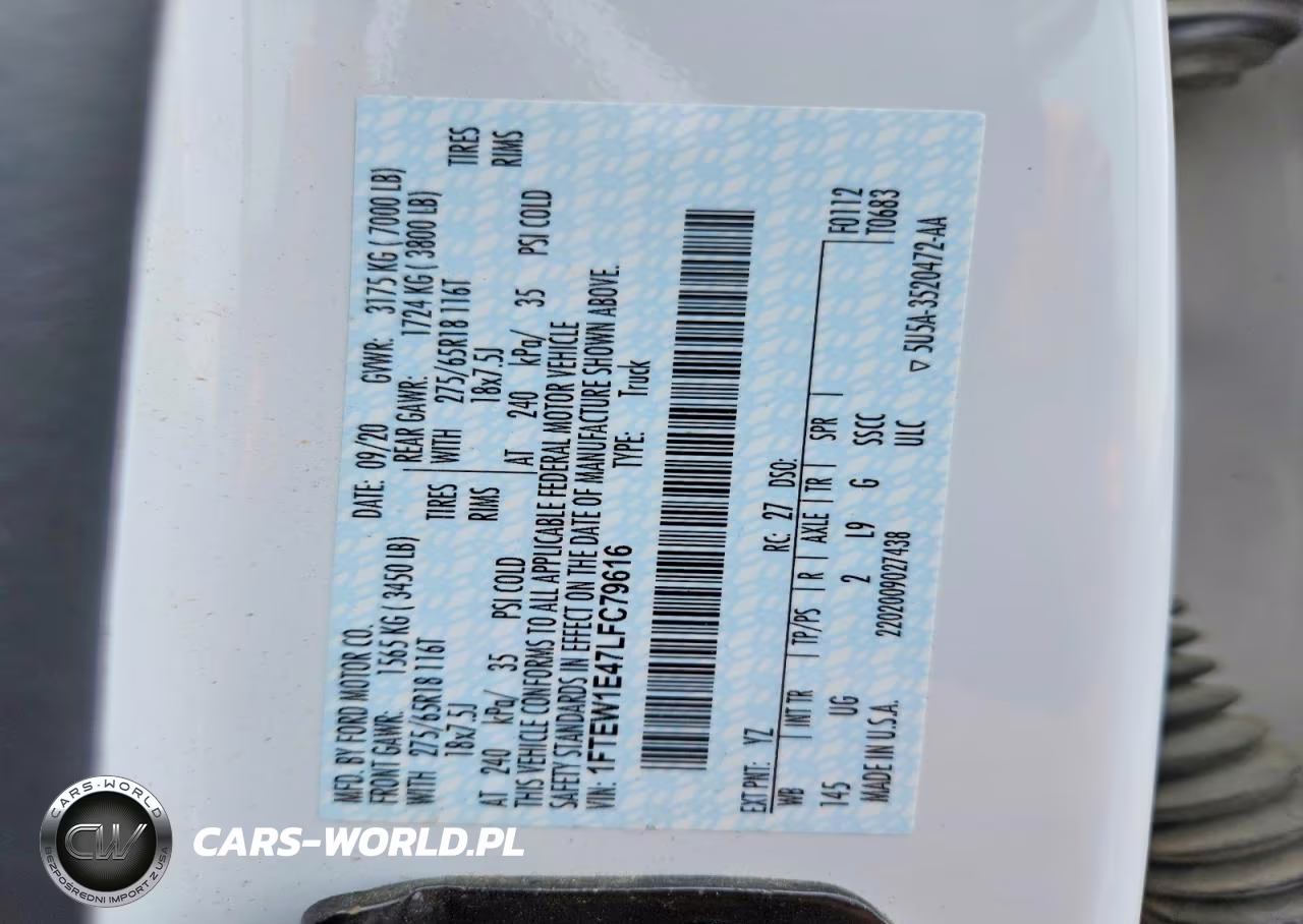 2020 Ford F150 Supercrew VIN:1FTEW1E47LFC79616 - 12