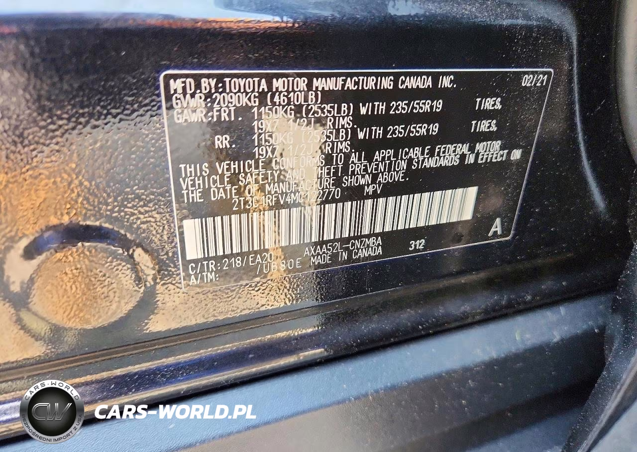 2021 Toyota Rav4 Xle Premium VIN:2T3C1RFV4MC122770 - 13