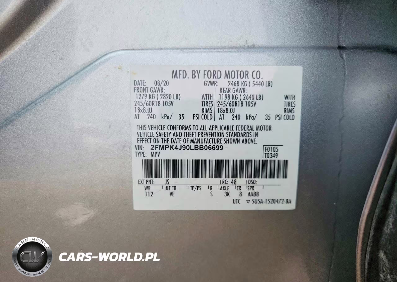 2020 Ford Edge Sel VIN:2FMPK4J90LBB06699 - 14