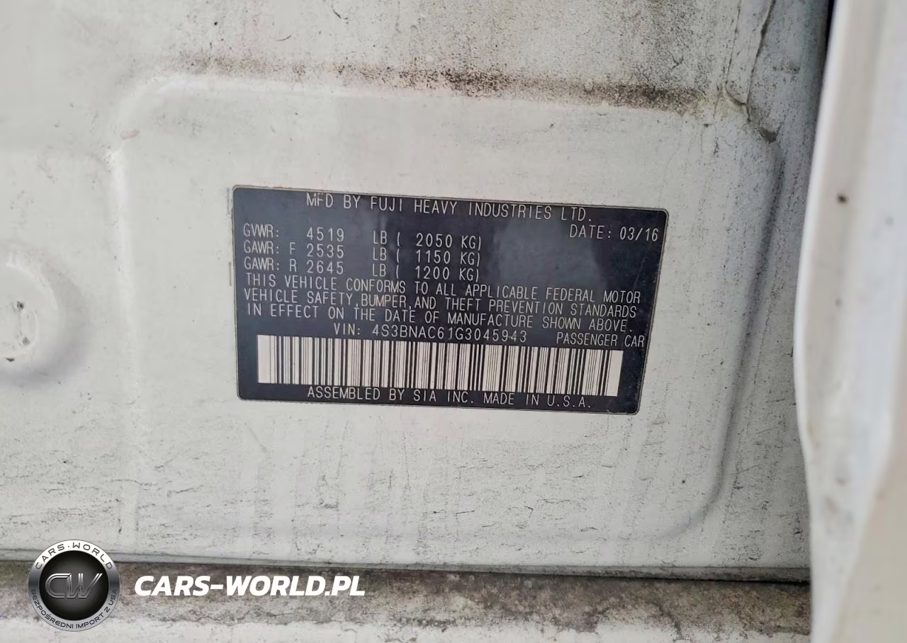 2016 Subaru Legacy 2.5I Premium VIN:4S3BNAC61G3045943 - 12