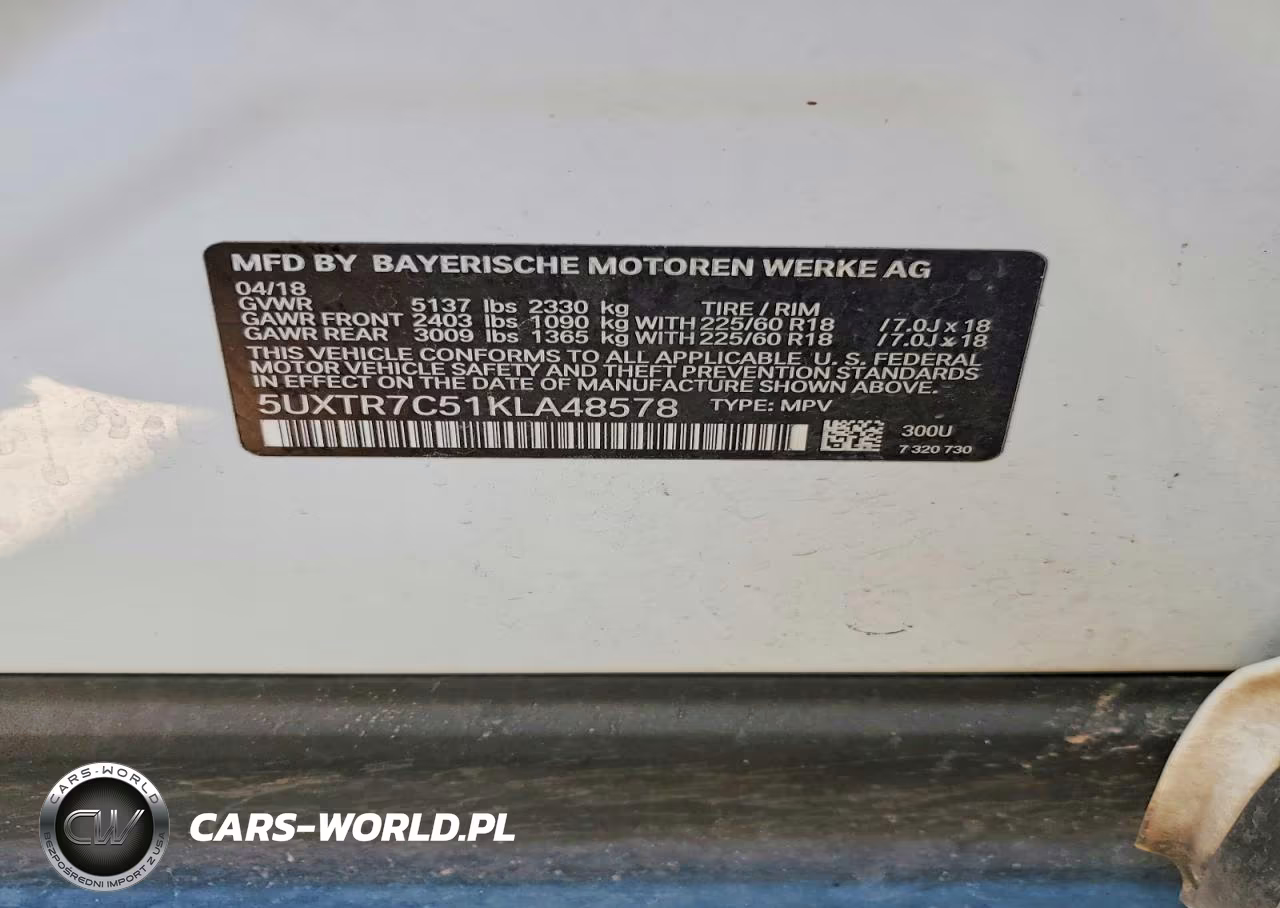 2019 BMW X3 Sdrive30I VIN:5UXTR7C51KLA48578 - 13