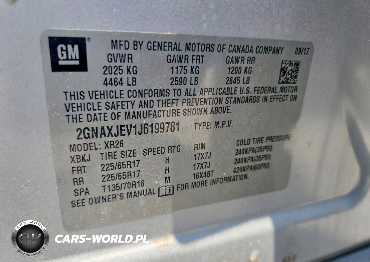 2018 Chevrolet Equinox Lt VIN:2GNAXJEV1J6199781 - 14