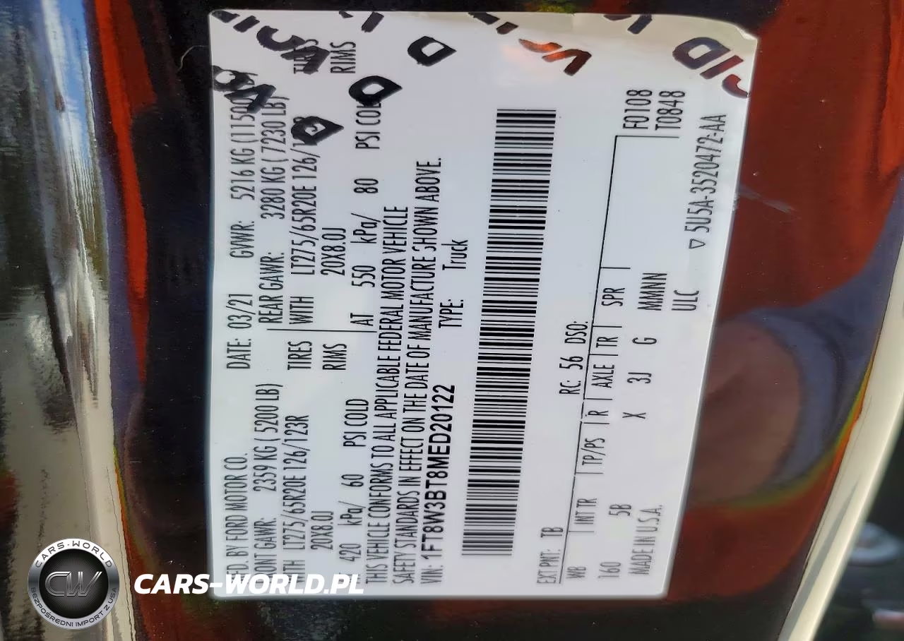 2021 Ford F350 Super Duty VIN:1FT8W3BT8MED20122 - 12