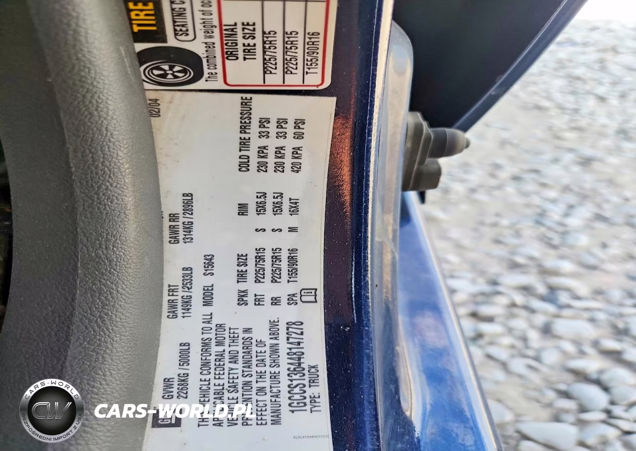 2004 Chevrolet Colorado VIN:1GCCS136448147278 - 12
