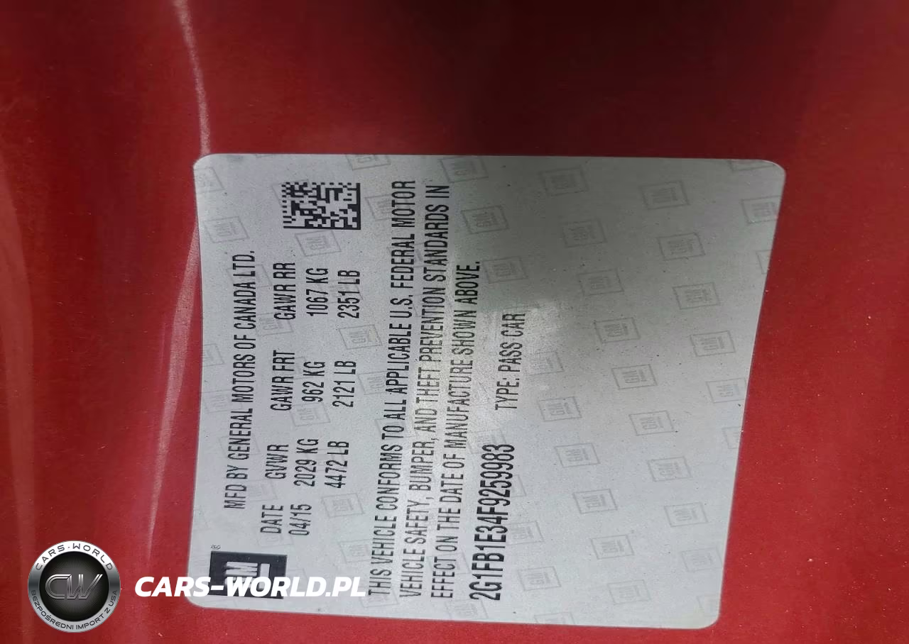 2015 Chevrolet Camaro Ls VIN:2G1FB1E34F9259983 - 12