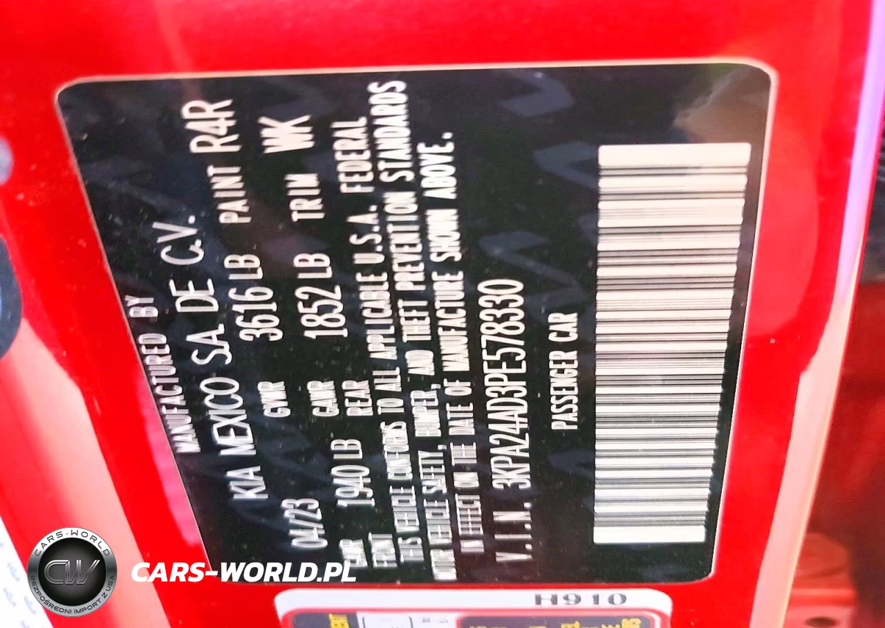 2023 Kia Rio S VIN:3KPA24AD3PE578330 - 12