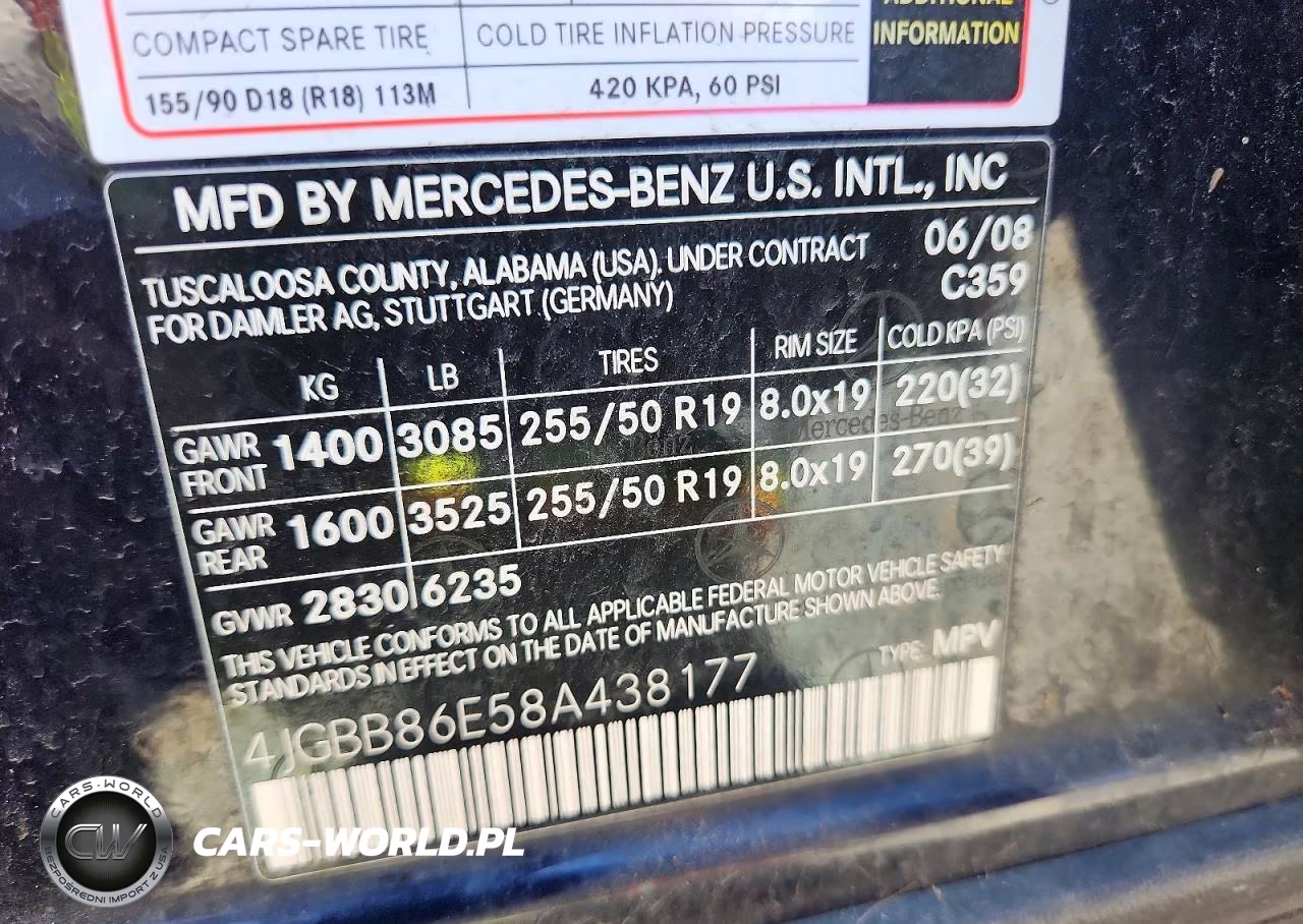 2008 Mercedes-Benz Ml 350 VIN:4JGBB86E58A438177 - 13
