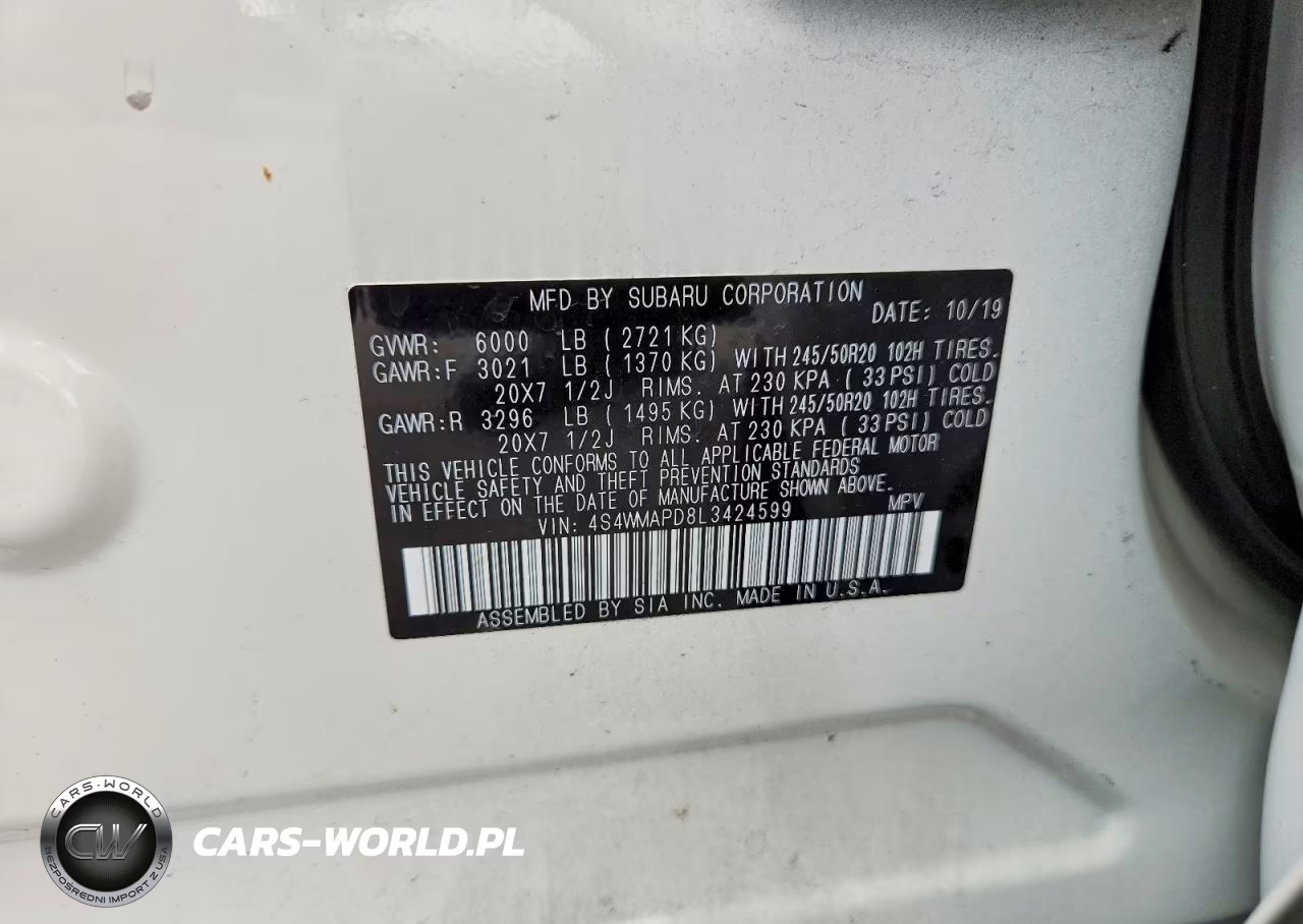 2020 Subaru Ascent Limited VIN:4S4WMAPD8L3424599 - 12