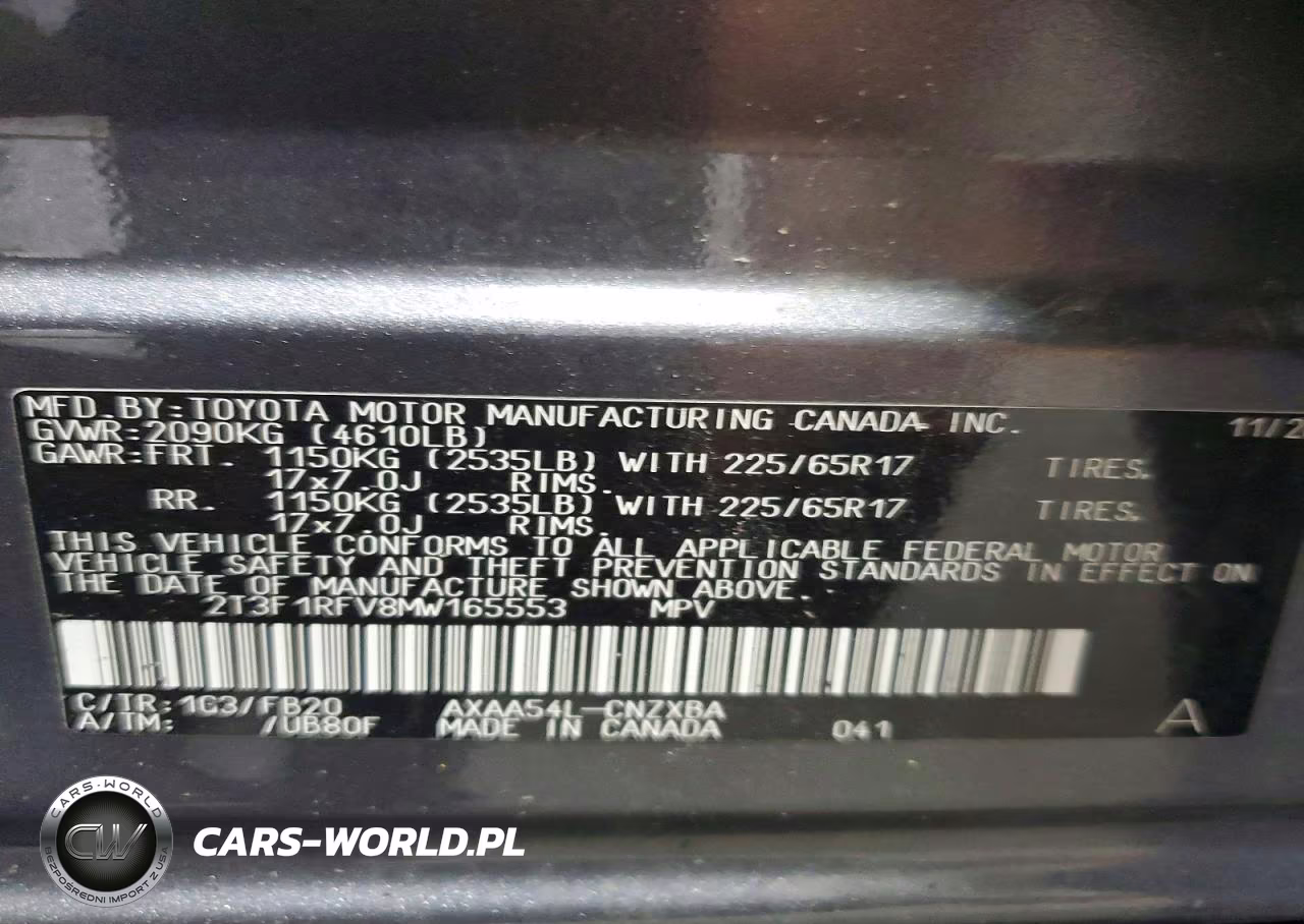 2021 Toyota Rav4 Le VIN:2T3F1RFV8MW165553 - 12